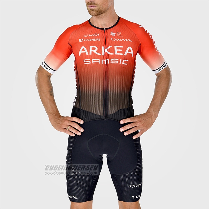 2022 Cycling Jersey Arkea Samsic Black Red Short Sleeve and Bib Short